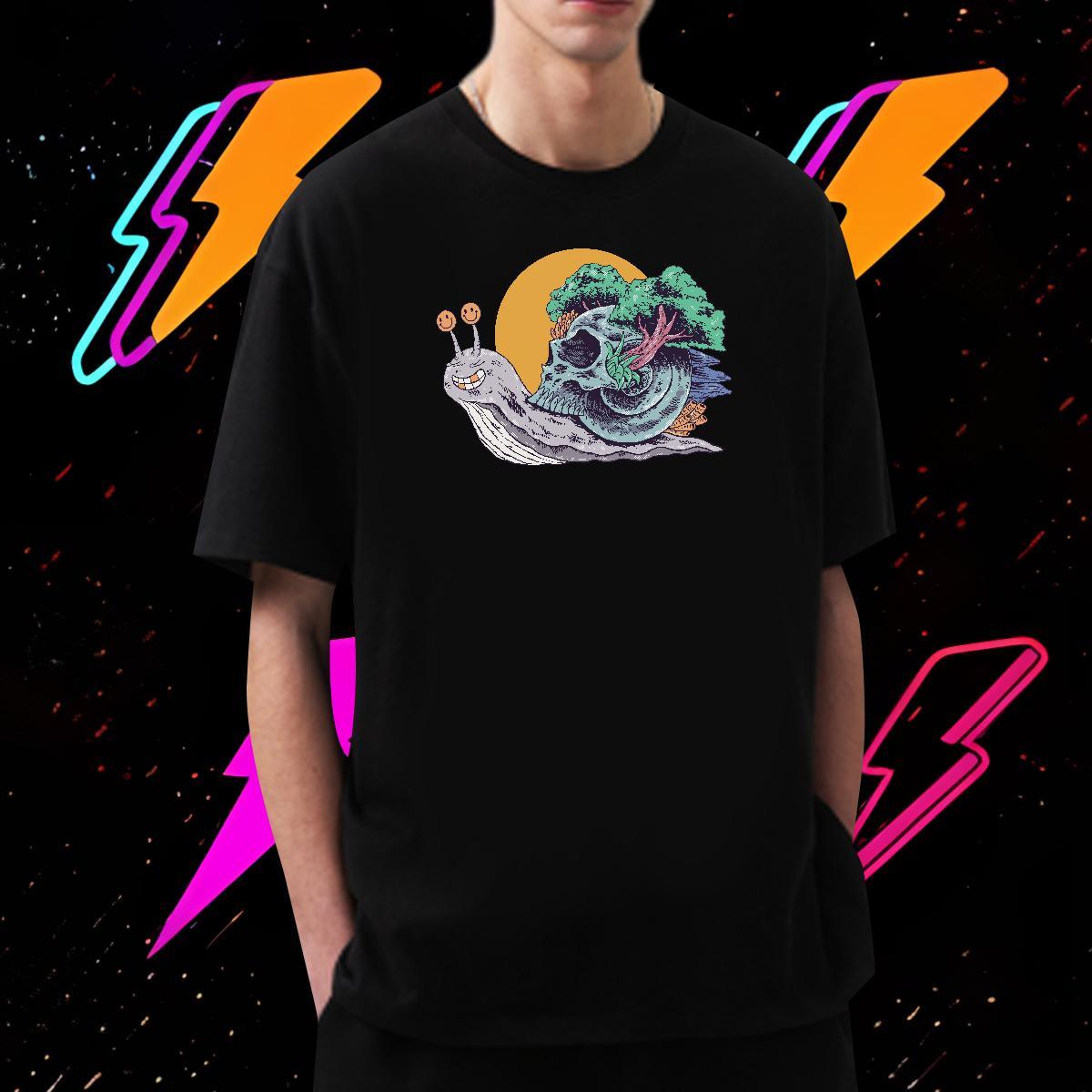 Classic T shirt 230g Cotton skull Anime Printing Street Cartoon Printing L-4XL Breathable Short Sleeve Men Tees 2024 Designer Top Tees