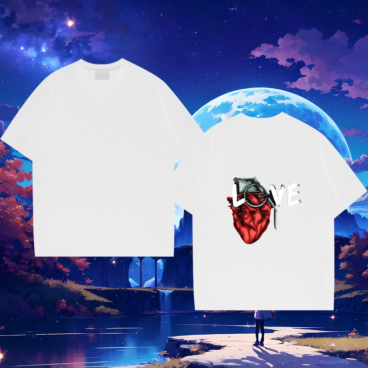 TOP Quality T Shirt For Man 230g Cotton letter Spring Summer Graphic Short Sleeve Soft Men Tees Fashion New Tees Shirts