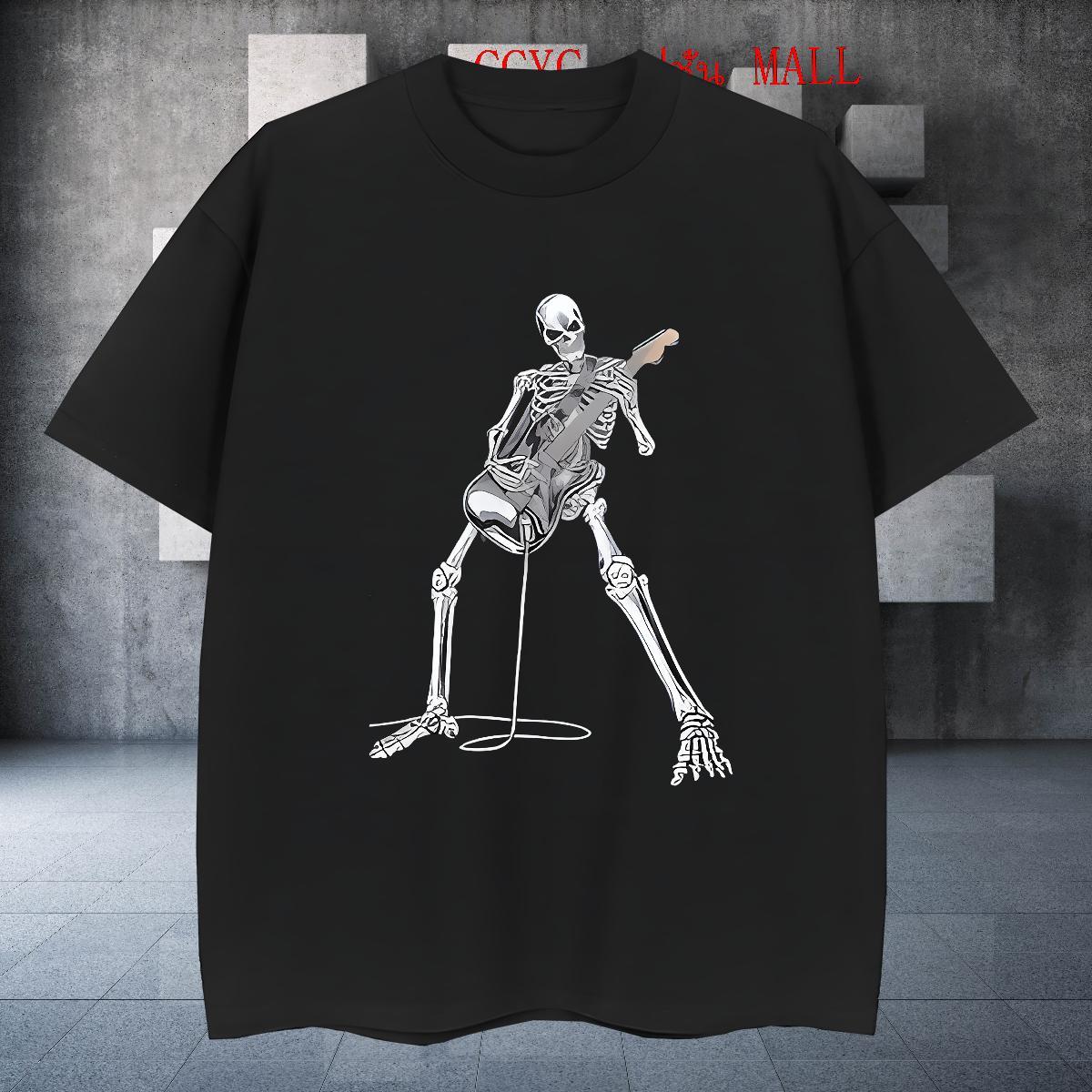 Cool Design T Shirt For Man 230g Cotton skull Hip Hop Anime Breathable Crew Neck Men Clothes T-Shirt New Designer Clothings