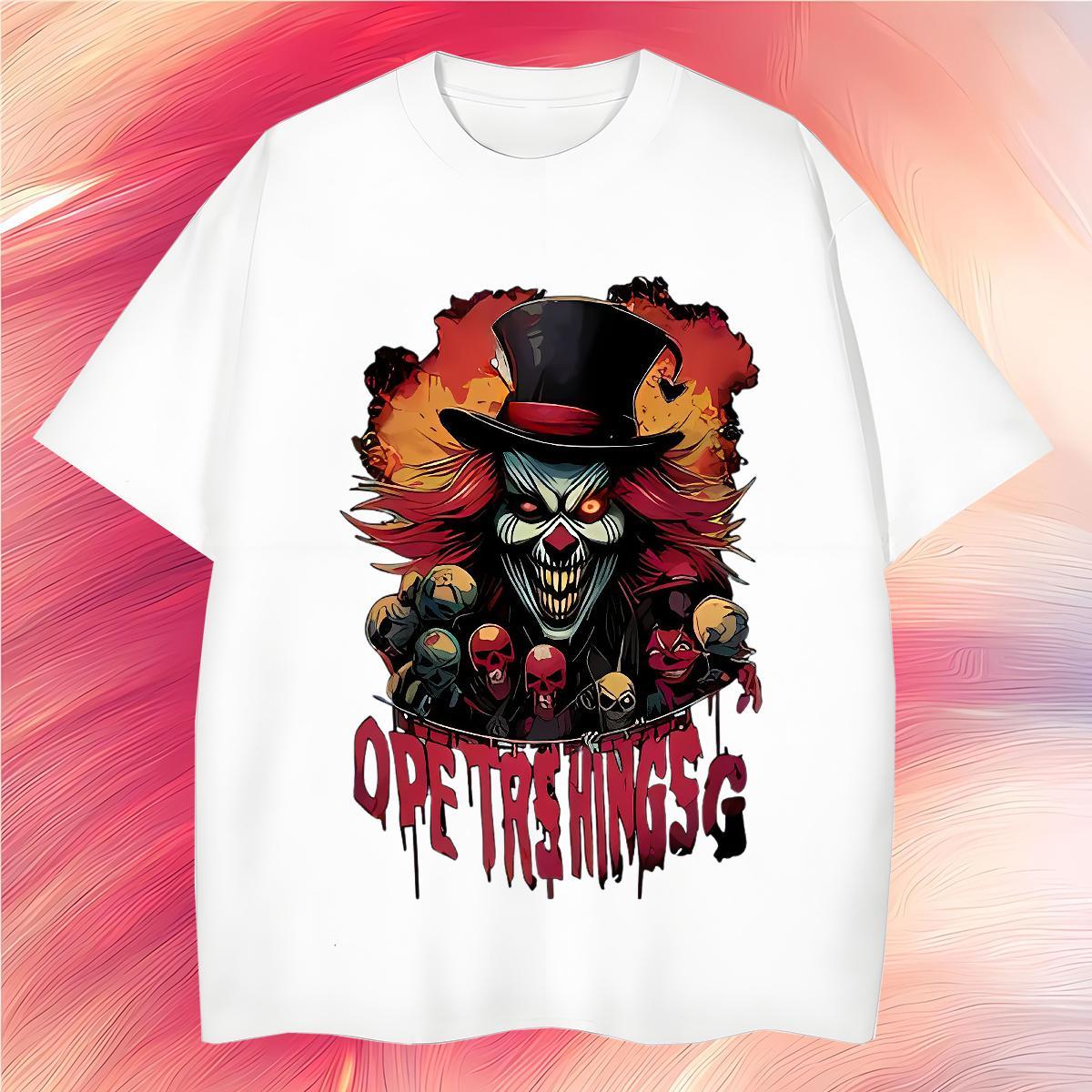 Cool Design Men T Shirts 100% Cotton 230g skull Outdoor Cartoon Printing L-4XL Breathable Short Sleeve Tshirts 2024 Clothings