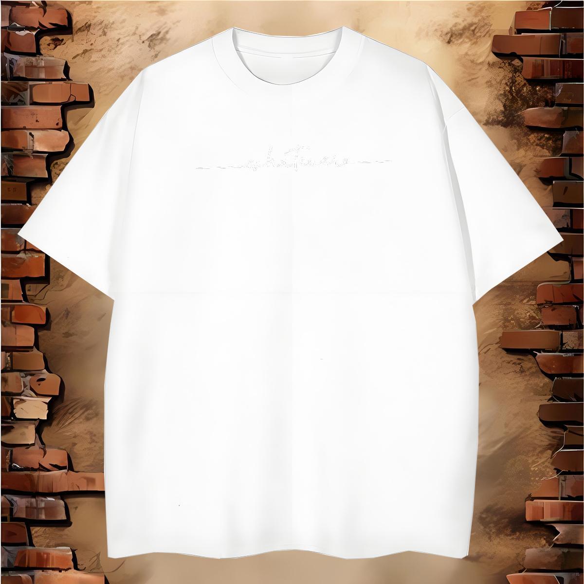 High Quality T shirt 230g 100% Cotton letter Daily Outfit Custom Big Size Round Neck Short Sleeve Men Tops Tees Classic Clothings