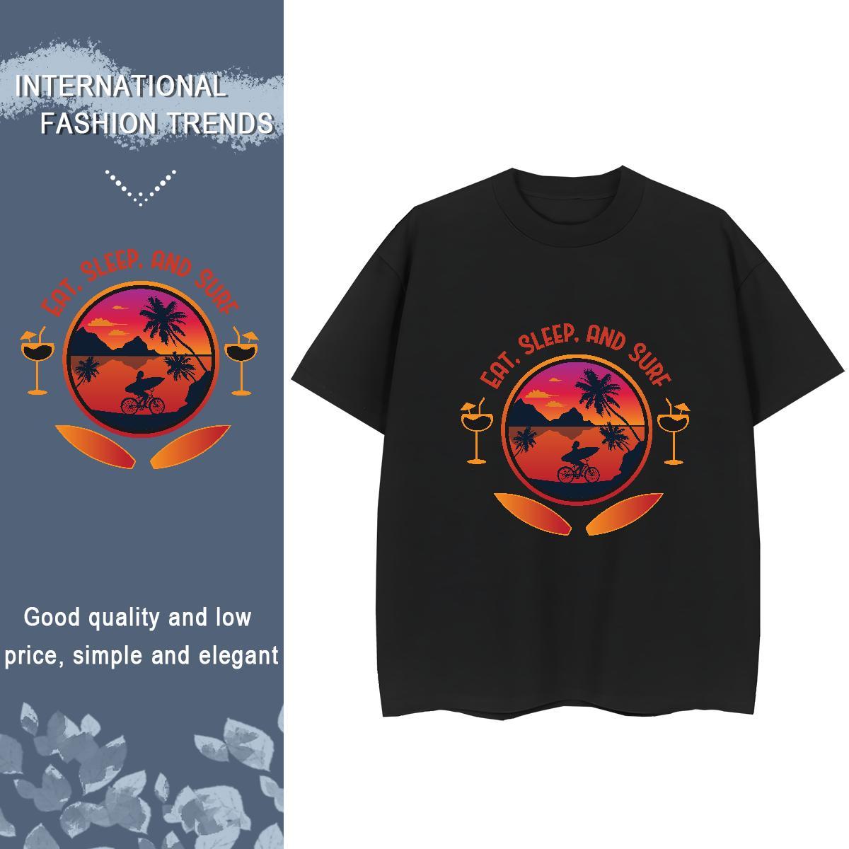 TOP Quality Man T Shirts 100% Cotton 230g sunset glow Home Outdoor Anime Short Sleeve Soft Tshirts Fashion Designer Tops Tees