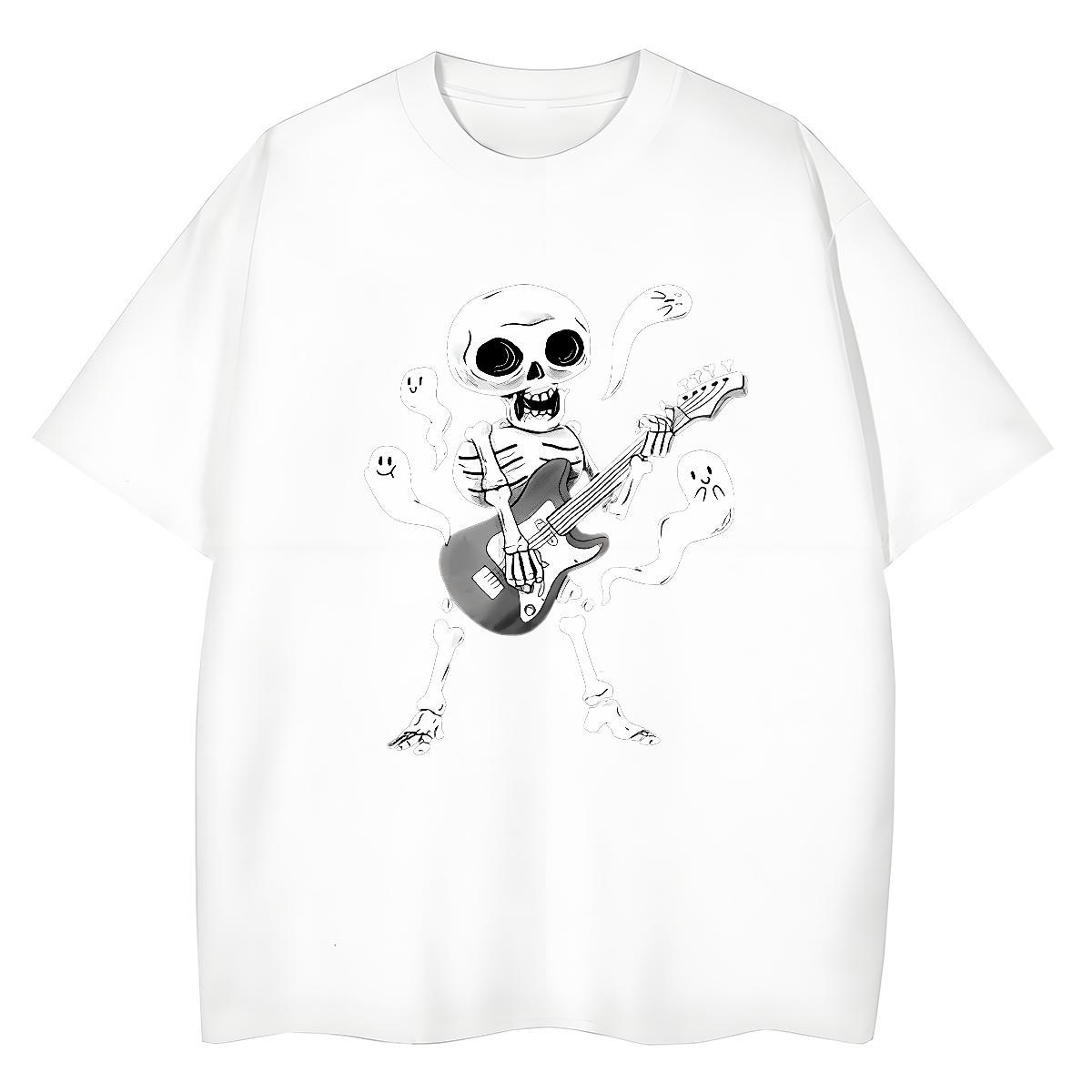 High Quality T shirt 100% Cotton 230g skull Beach Graphic Crew Neck Breathable Mens Tshirts New Arrival Wear
