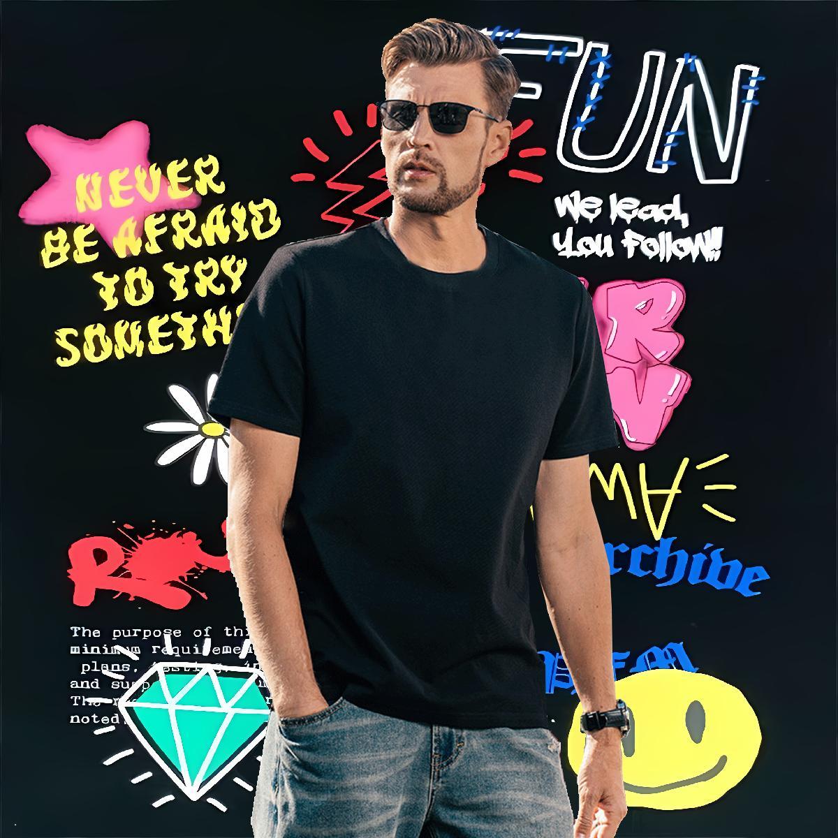 Soft T Shirt For Man 230g Cotton eye of the devil Beach Customized Print Short Sleeve Soft Men Tshirts 2024 Tops