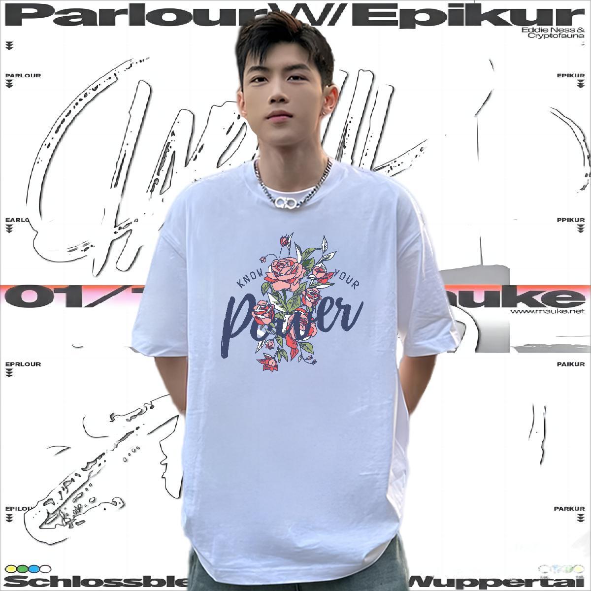 Popular T shirt 230g Pure Cotton letter Daily Outfit Custom Big Size Round Neck Short Sleeve Tshirts New Arrival Tees