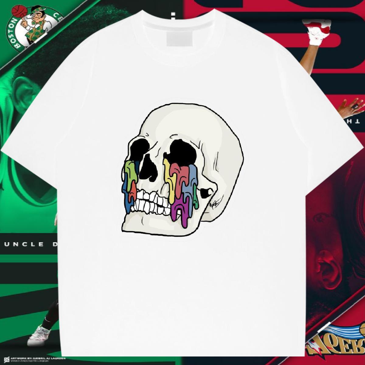 Unisex Man T Shirts 230g 100% Cotton skull Street Wear Oversized 3XL 4XL Breathable Crew Neck Men Clothes T-Shirt New Designer Tops