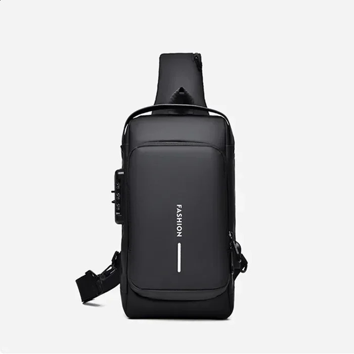 Mens multifunctional anti-theft USB shoulder bag mens cross body travel sling chest bag mens messenger bag 240824