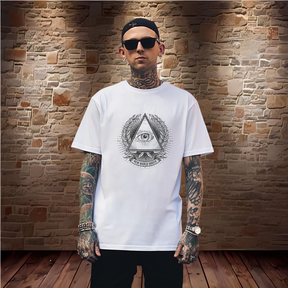 Comfortable T shirt 230g 100% Cotton eye of the devil Daily Wear Plus Size Cartoon Crew Neck Breathable Tshirts 2024 New Tops