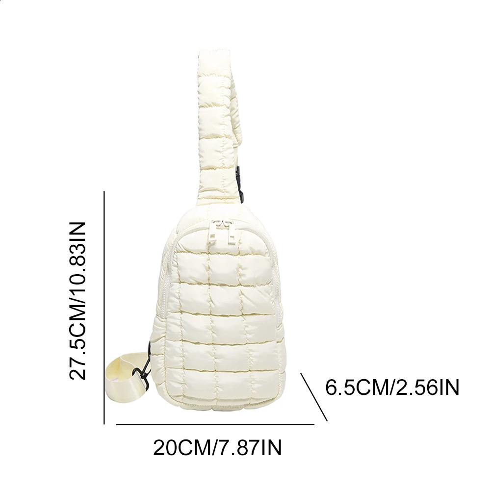 Women Quilted Chest Bag Cloud Waist Bag Adjustable Strap Puffer Crossbody Sling Bag Casual Waist Pack Outdoor Travel Bag 250103