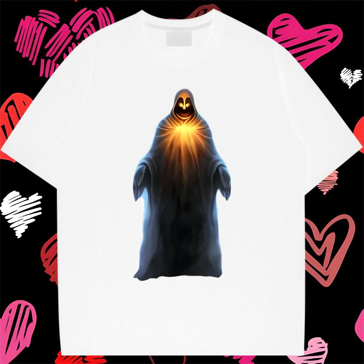 Loose Fit T shirt 100% Cotton 230g skull Beach Cartoon Printing L-4XL Breathable Tshirt for Man Woman DIY Customized Tops