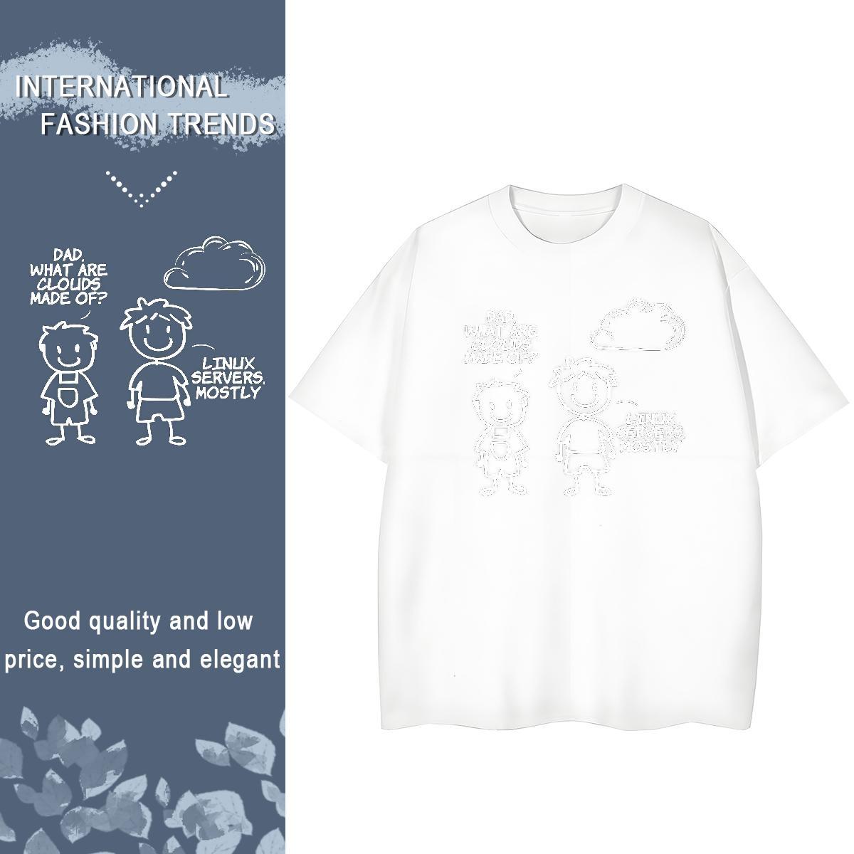 Popular Unisex Tshirts 230g Pure Cotton letter Home Outdoor Woman T Shirts Breathable Crew Neck Cartoon Anime Tees