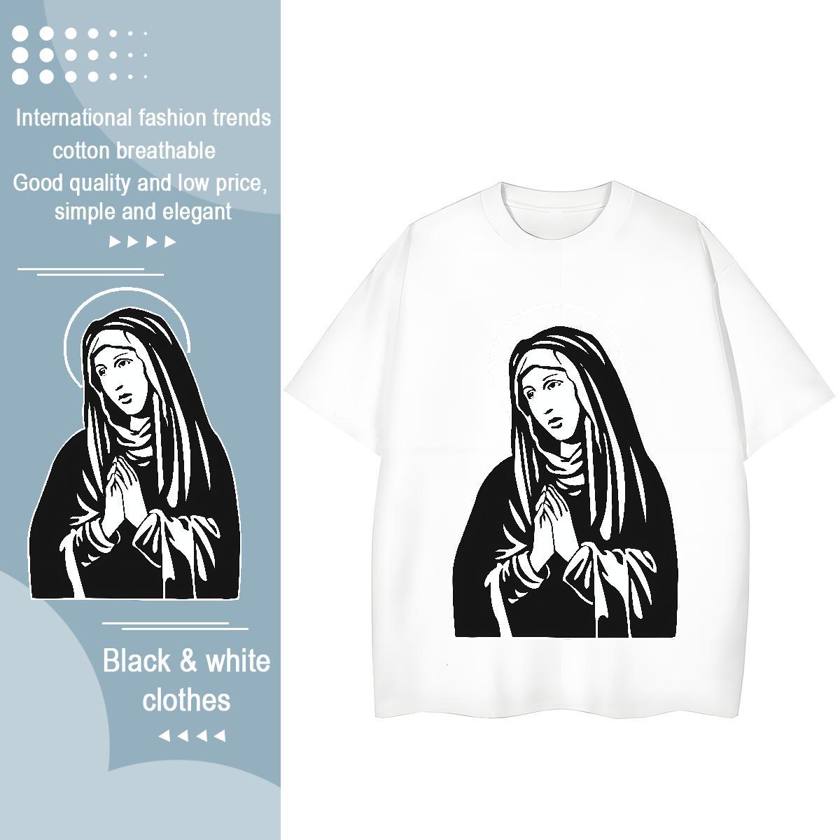 Female Couples T Shirts 230g Pure Cotton nun Hip Hop T-Shirts Breathable Plus Size Custom Tees