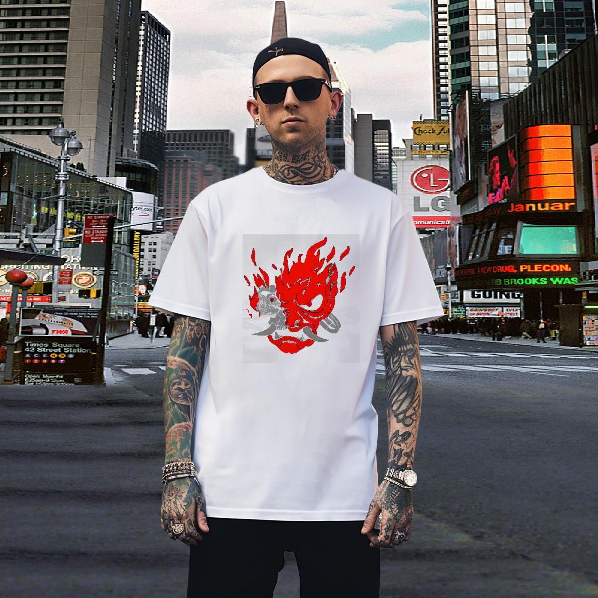 Soft T Shirt For Man 230g Pure Cotton fierce Spring Summer Anime Breathable Couples T Shirts Designer Fashion Tee Shirt