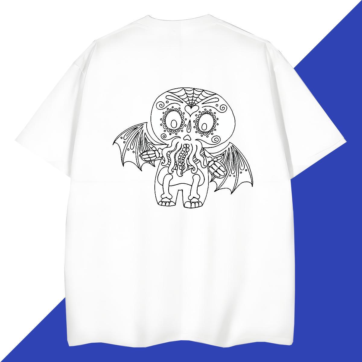 Cool Design T Shirts Men 230g 100% Cotton skull Casual Beach DIY Logo Oversized Crew Neck Tshirts Fashion Casual Tops