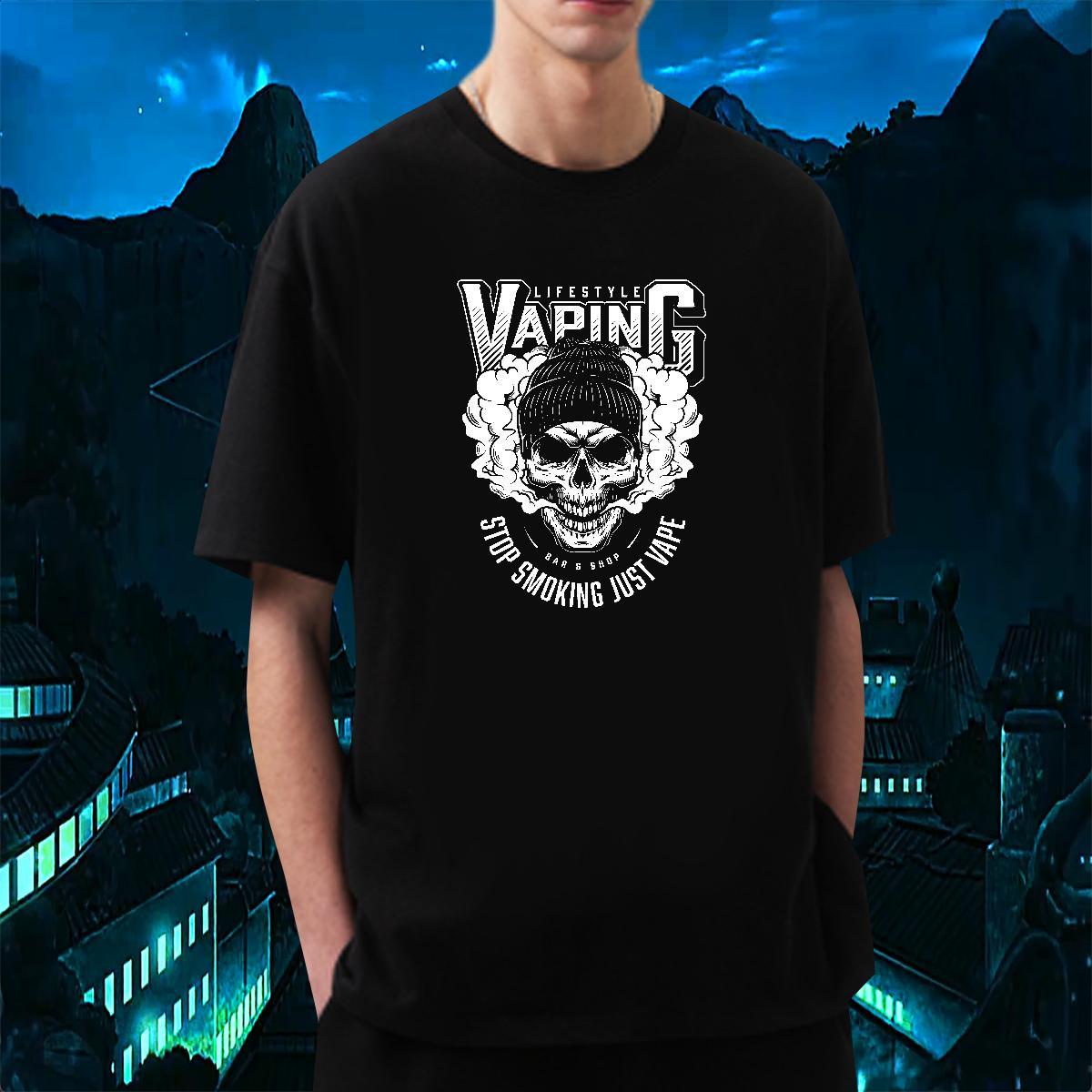 Cool Design Man T Shirts 230g Cotton skull Daily Wear Customized Print Crew Neck Men Tees Fashion New Tops