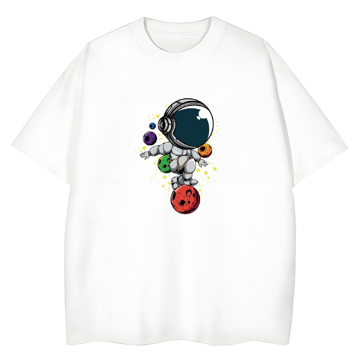 Designer Nice Lady T shirt 230g 100% Cotton universe Beach T-Shirts for Women Breathable Crew Neck Custom Printed Tops Tees