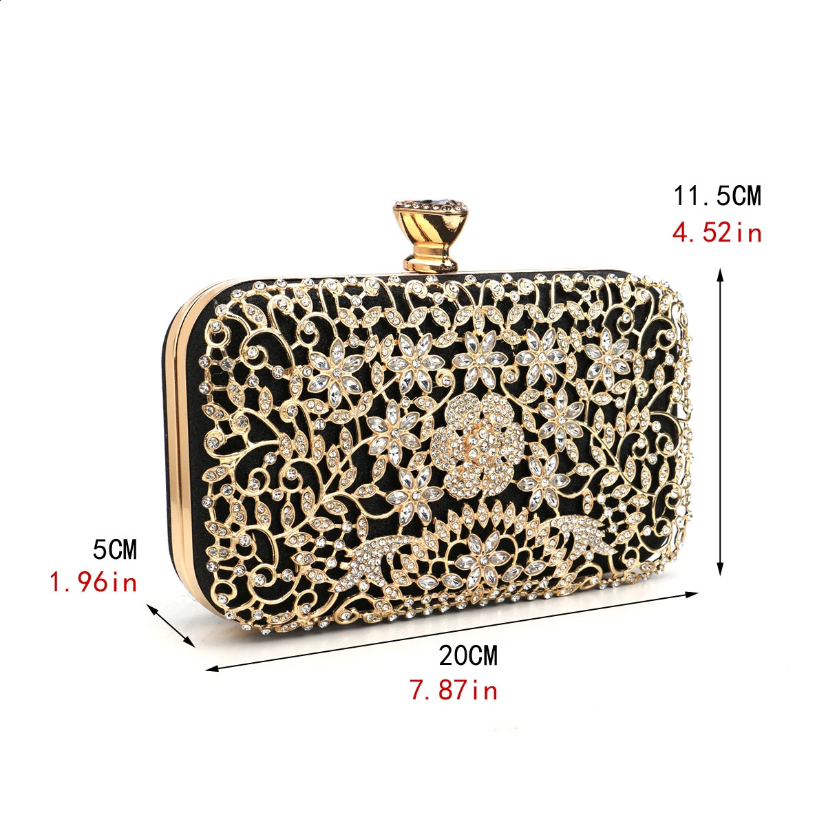 Hollow Out Style Diamonds Clutch Metal s Evening Bags Flap Party Wedding Handbags Purse 240824Z