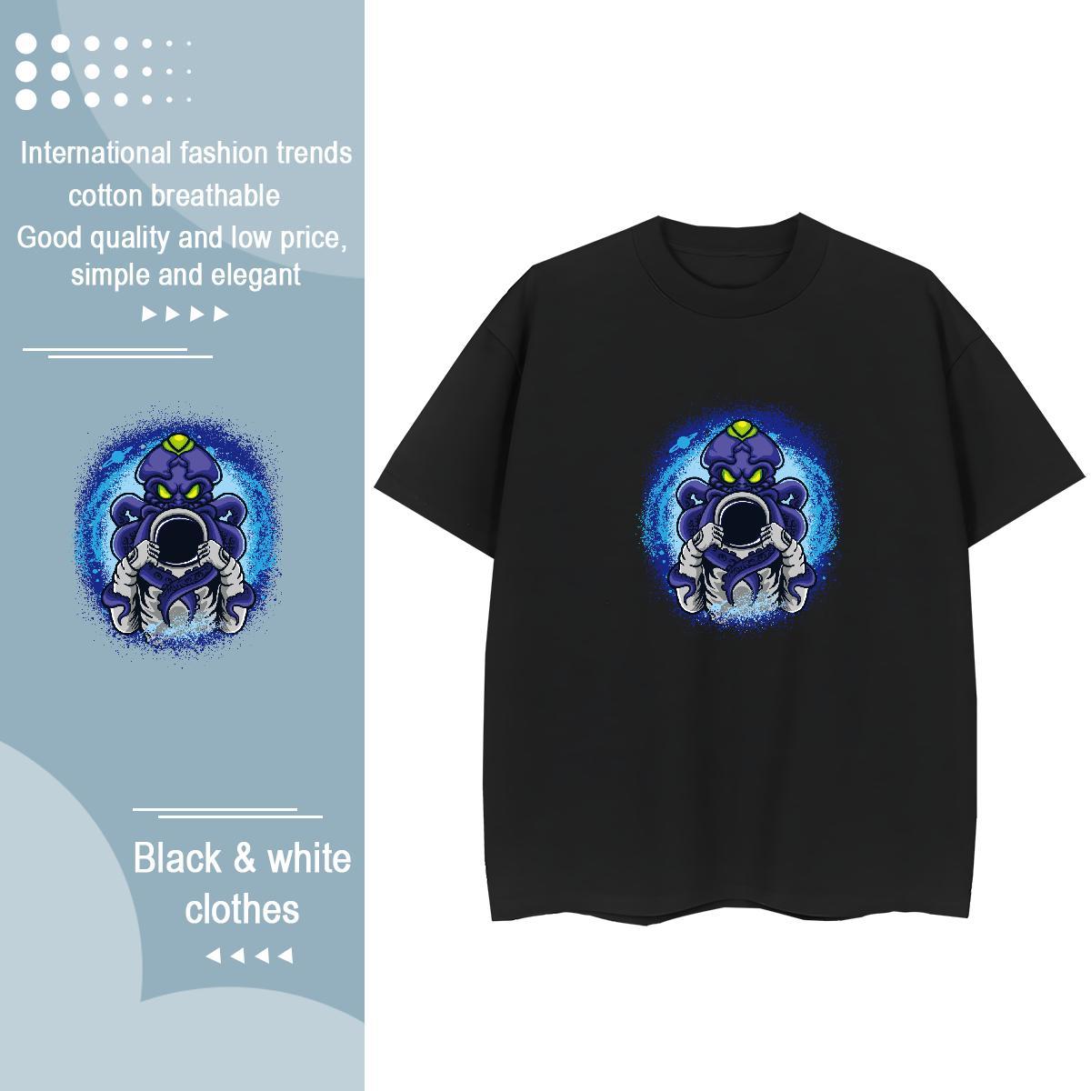 Wholesale Woman Tshirt 230g Cotton cosmonaut Beach Women T Shirts Short sleeve Soft Custom Printed Tee Shirt