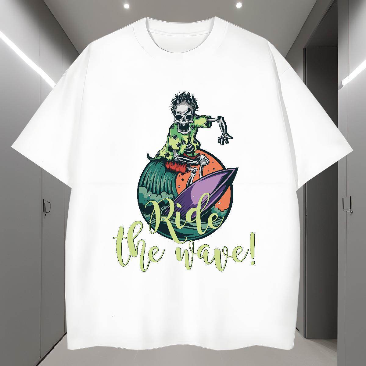 Classic T-Shirts 230g 100% Cotton skull Hip Hop Custom Anime O-Neck Short Sleeve Tshirts Wholesale Clothes