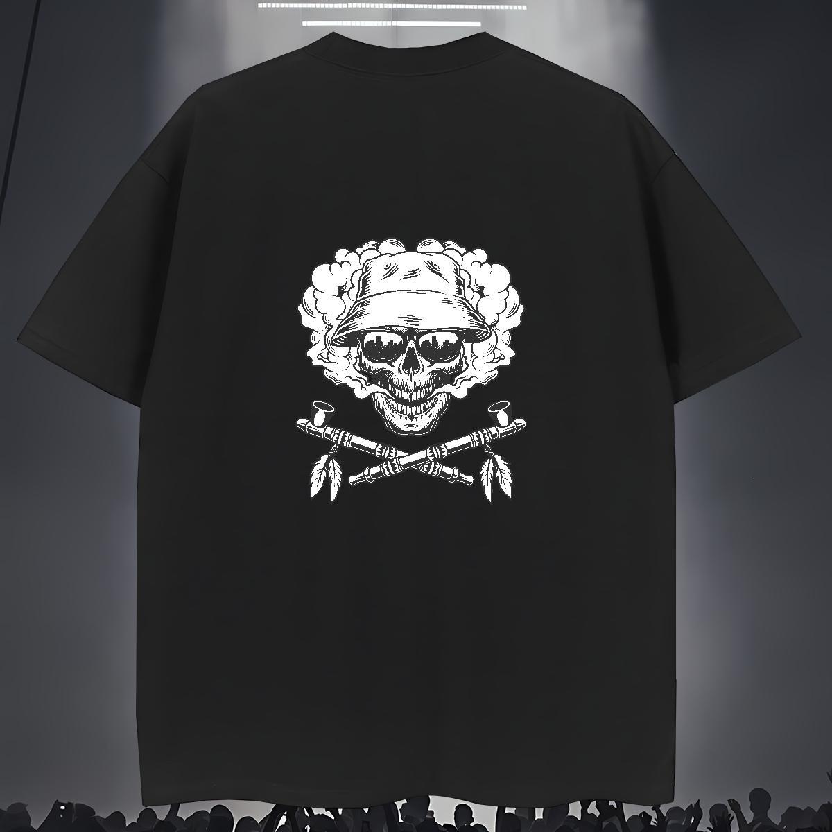 Unisex T Shirt For Man 230g Cotton skull Spring Summer Customized Print Round Neck Short Sleeve Men Tees DIY Tops Tees