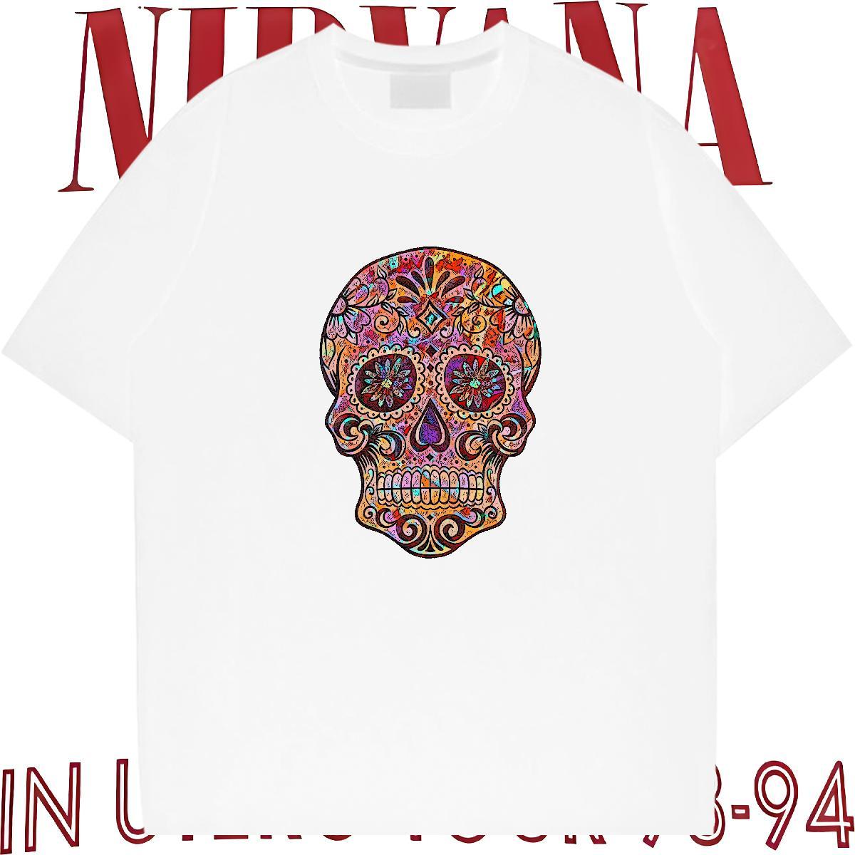 Loose Fit T-Shirts for Men 100% Cotton 230g skull Summer Casual Custom Anime Crew Neck Breathable Tshirt for Man Woman New Polos