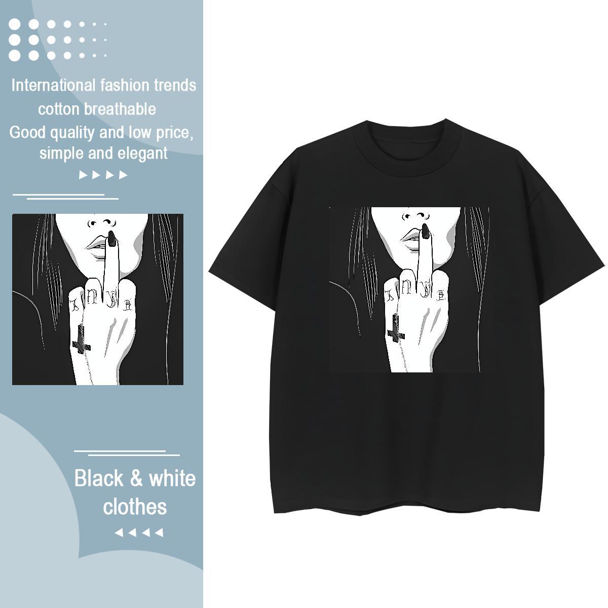 Nice Women Tshirts 230g Pure Cotton nun High Street Hip Hop T Shirt For Woman Breathable Soft Plus Size Custom Tops