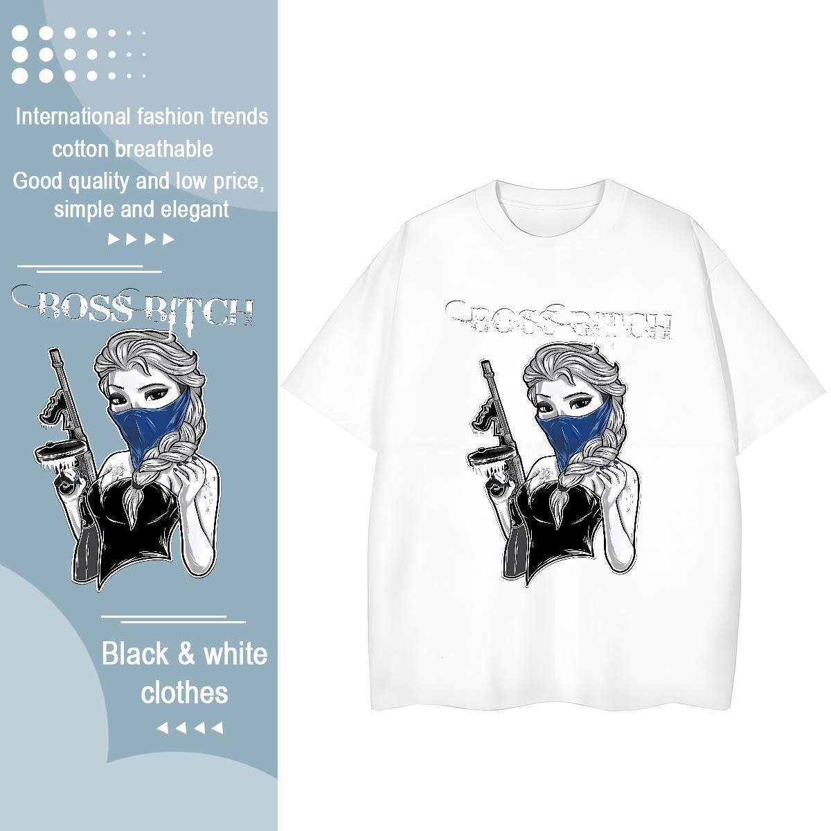 High Quality T Shirt For Man 100% Cotton 230g portrait Beach Custom Anime Short Sleeve O-Neck Men Clothes T-Shirt 2024 New Tops Shirt