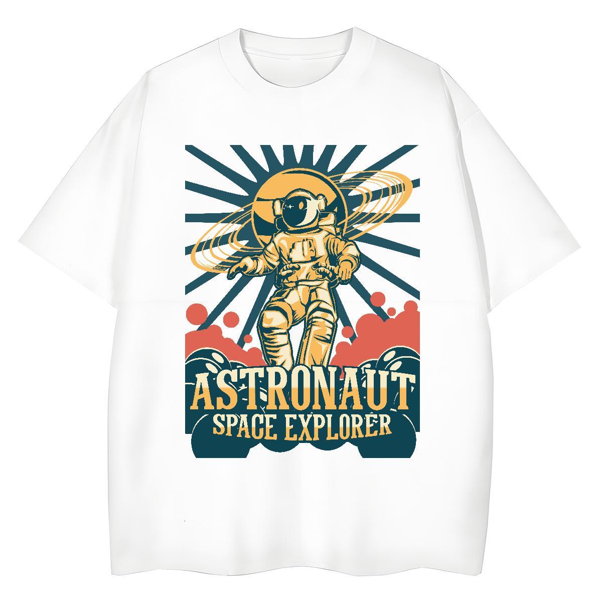 5A Tshirt for Man Woman 230g Cotton universe Hip Hop Street Woman T Shirts Breathable Crew Neck Anime Print Polos
