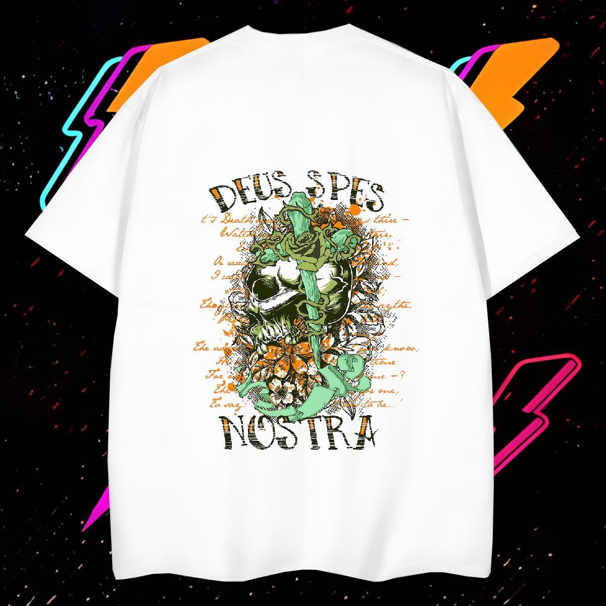 Designer T-Shirts for Men 230g Cotton skull Daily Wear Anime Print Crew Neck Couples T Shirts New Arrival Clothings