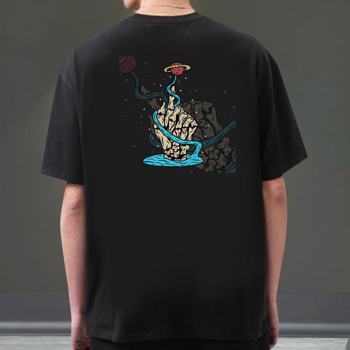 High Quality T shirt 230g Cotton skull Street wear Hip Hop DIY Printed Pure Cotton Men Tops Tees DIY Customized Clothes