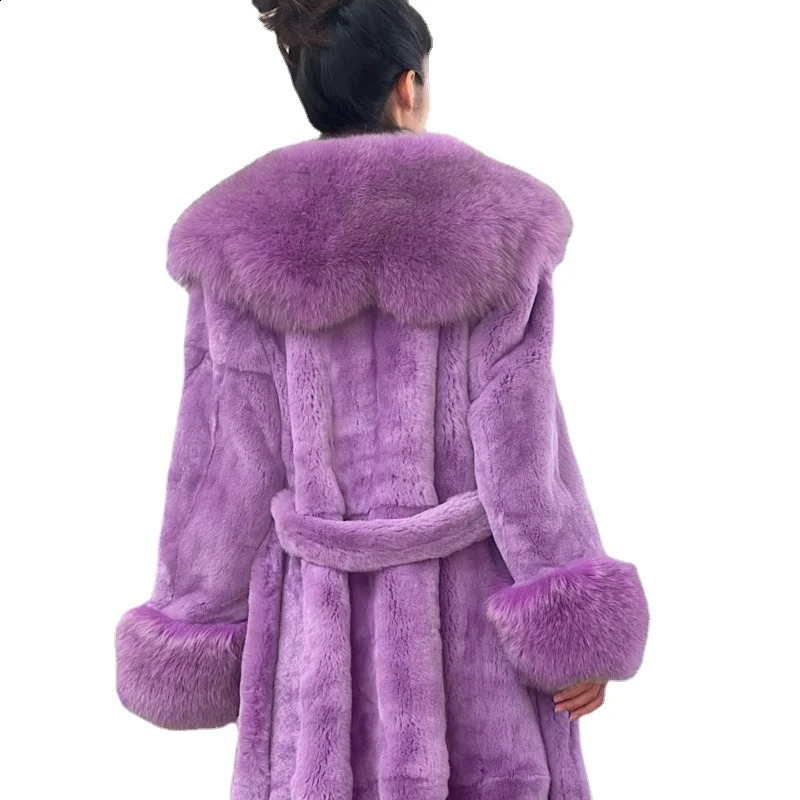 5XL ultrathin mink coat womens artificial fur long winter thick 240824