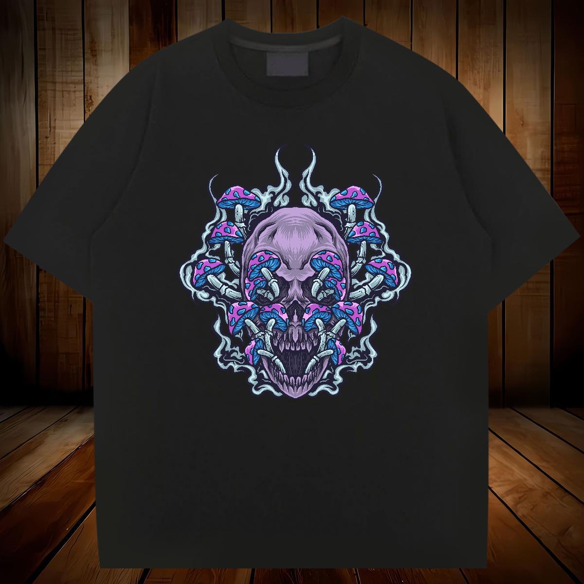 Classic T Shirts Men 100% Cotton 230g skull Street Casual Custom Big Size Breathable Short Sleeve Mens Tshirts Brand Top Tees