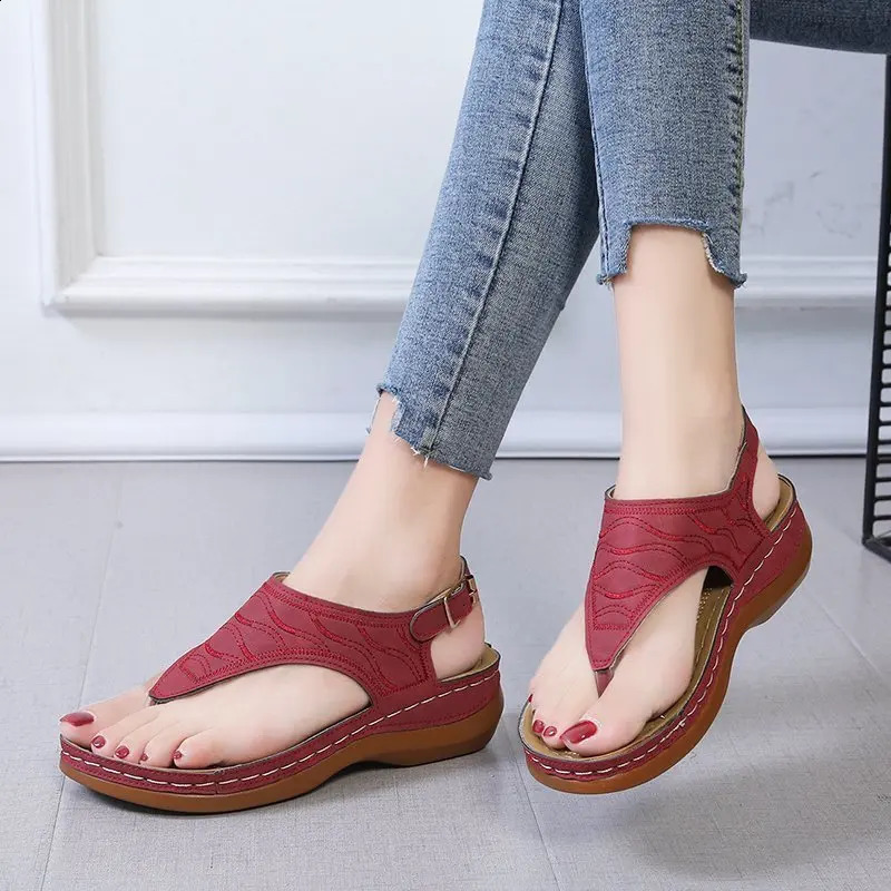 Summer Oxford Womens Sandals Flat Slide Pu Leather Flip Buckle Womens Shoes 2024 Roman Fashion Womens Slide 240823
