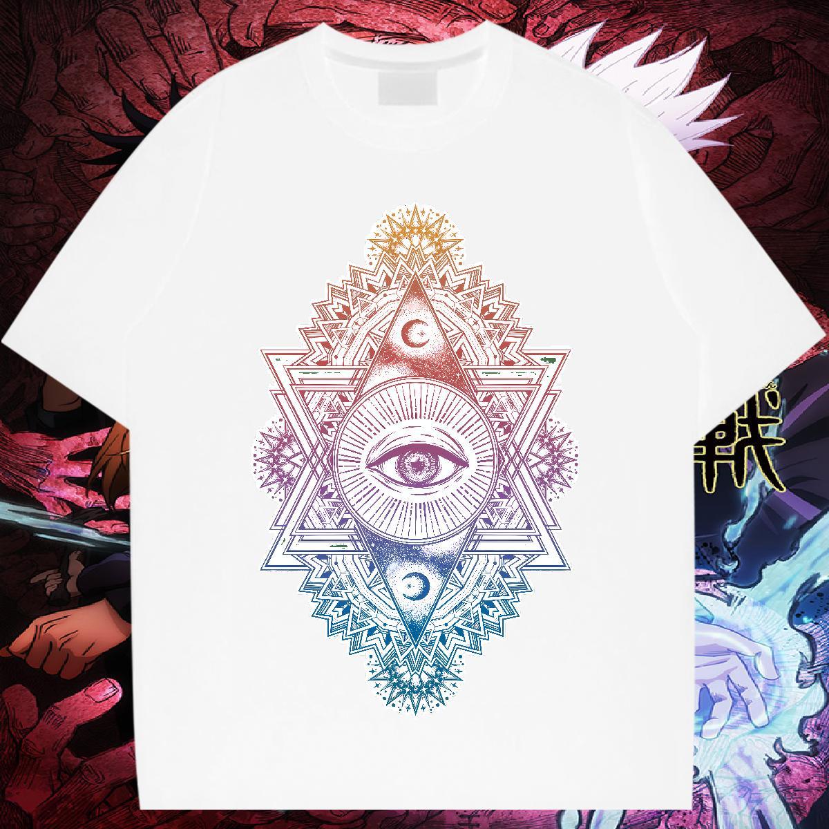 Free Shipping T Shirts Men 100% Cotton 230g eye of the devil Casual Daily Wear Cartoon Print Breathable Soft Men Tops Tees 2024 New Clothes
