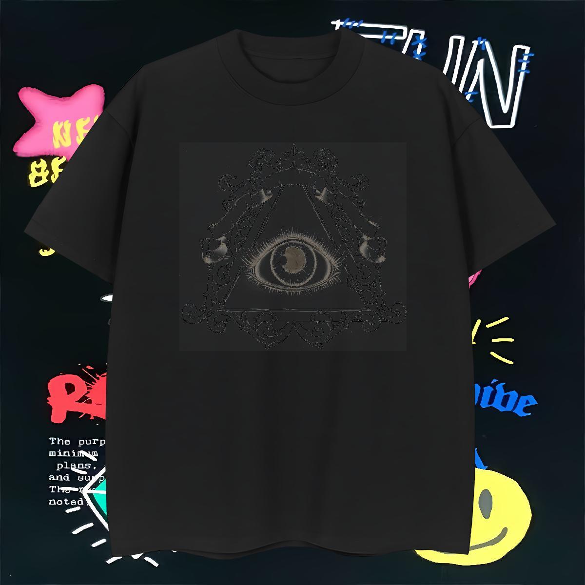 Free Shipping Man T Shirts 100% Cotton 230g eye of the devil Outdoor DIY Logo Oversized Breathable Soft Men Tshirts New Tees