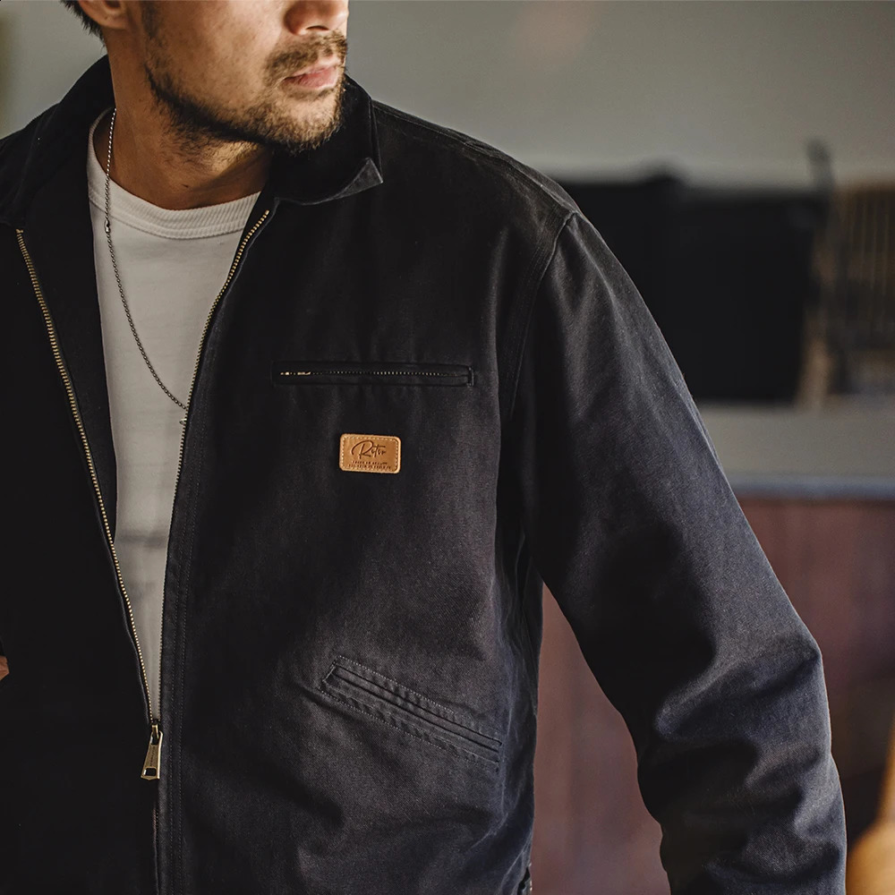 Maden Vintage Detroit Hunting Jackets Men J001 Turndown Collar Coats Heavyweight Cotton Jacket MultiPocket Casual Clothes 240824