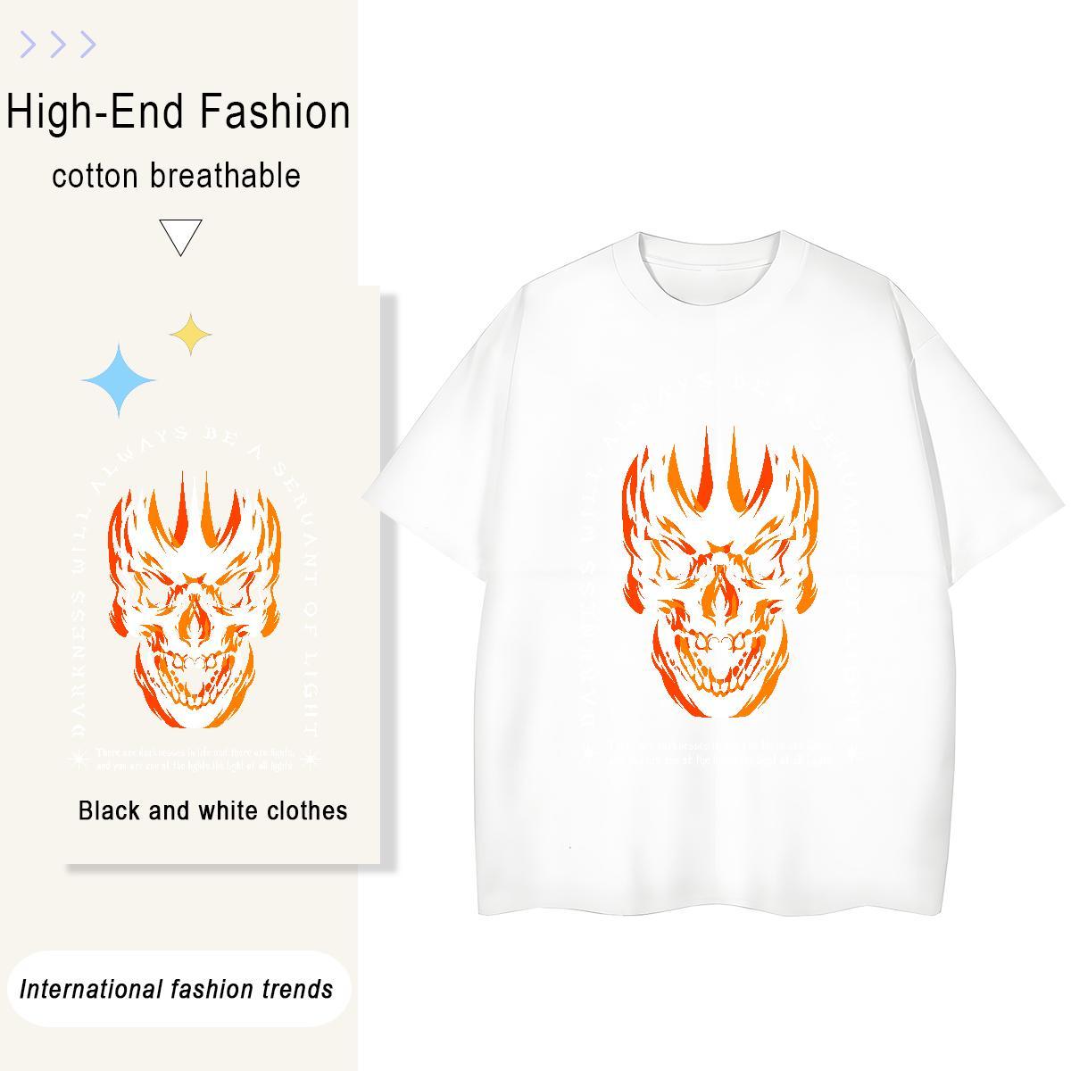 Brand T-Shirts 100% Cotton 230g skull Anime Printing Street Plus Size Custom Crew Neck Mens Tshirts Stylist Clothings