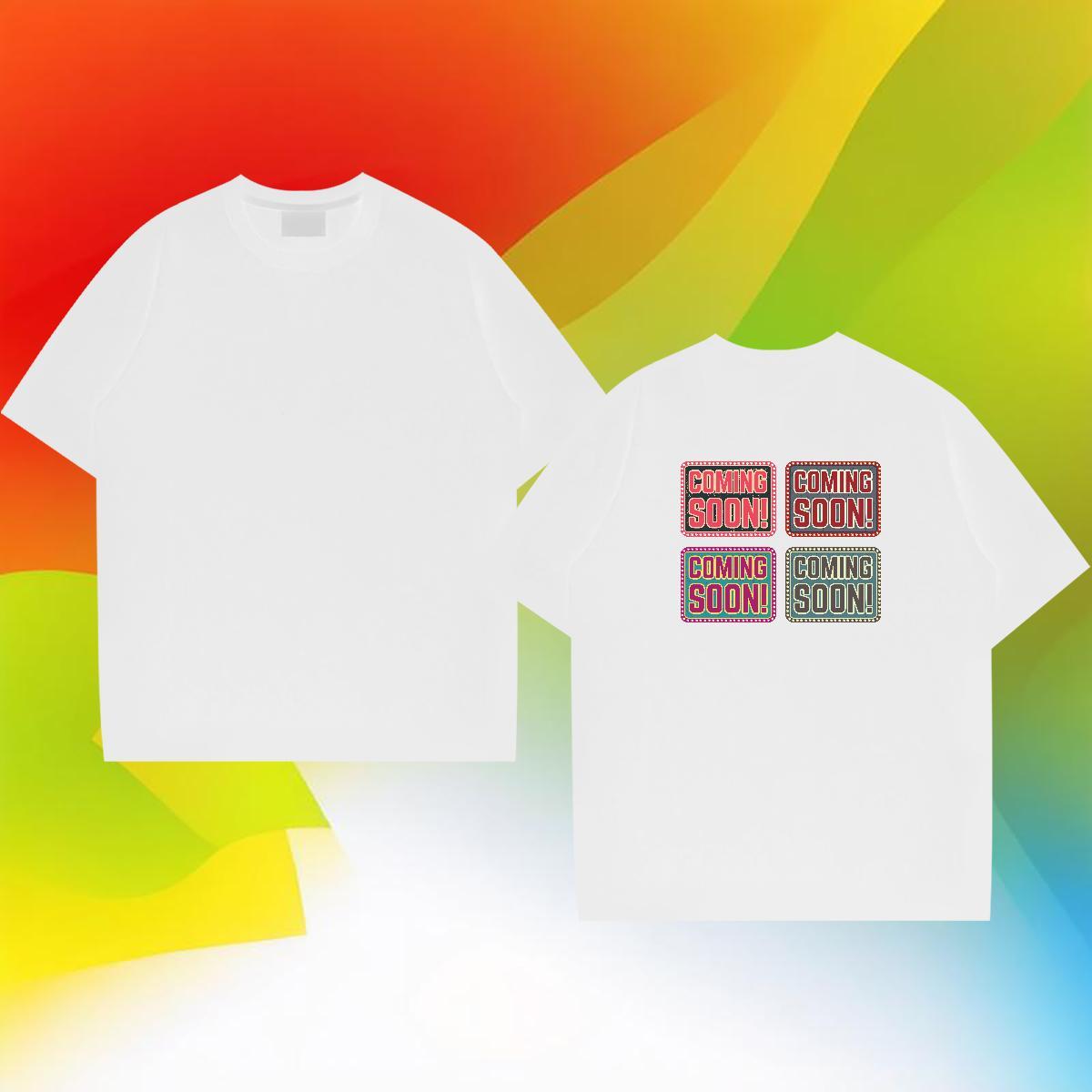 Loose T shirt 230g Pure Cotton letter Daily Wear Custom Anime Round Neck Short Sleeve Tshirts New Clothings
