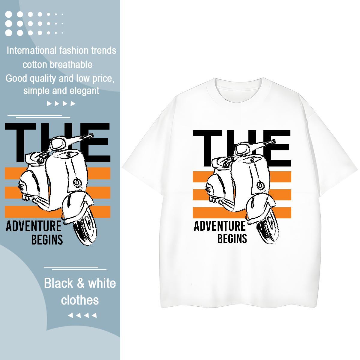 Wholesale T-Shirts for Men 230g Cotton Motorcycle Summer Casual Customized Breathable Soft Tshirts Fashion New Tops Tees