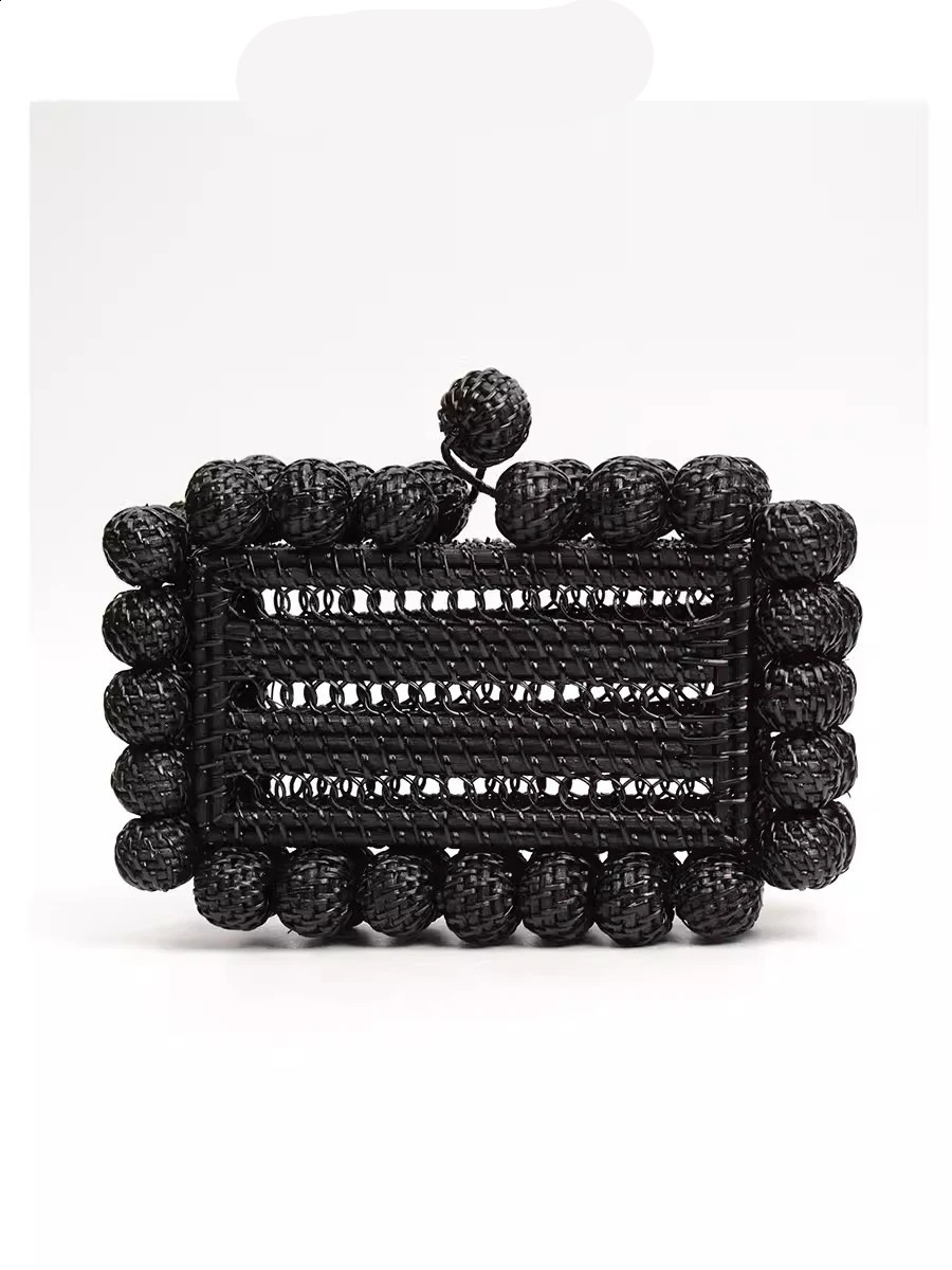 Women cane bag Rattan clutch Bag For Wedding Party Purse summer beach Wicker Handbag 2024 240824Z
