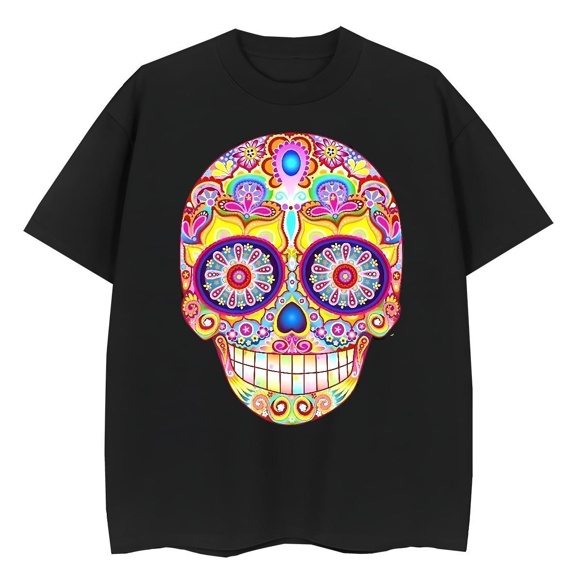 Cool Design Men T Shirts 100% Cotton 230g skull Outdoor Custom Print Plus Size O Neck Short Sleeves Men Tees DIY Customized Wear