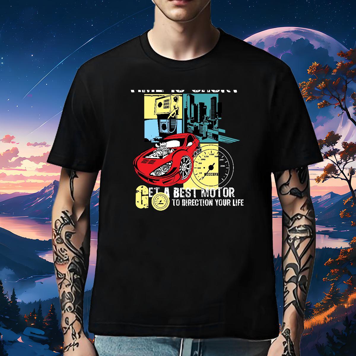 Free Shipping T shirt 230g 100% Cotton car Hip Hop Oversized Breathable Short Sleeve Tshirts 2024 Tees Shirts