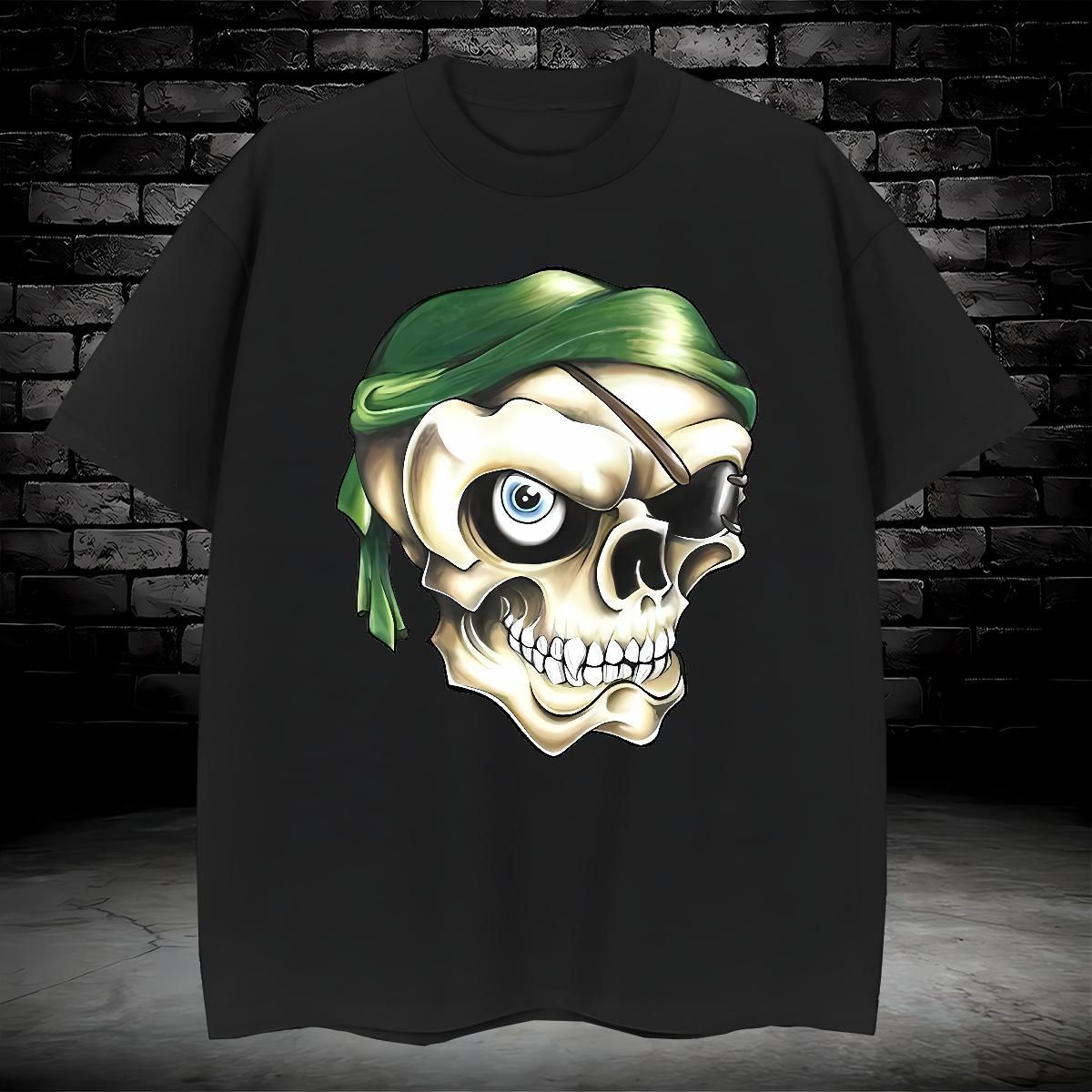 Unisex T-Shirts for Men 100% Cotton 230g skull Summer Casual Cartoon Print Pure Cotton Men Tshirts Designer Fashion Polos