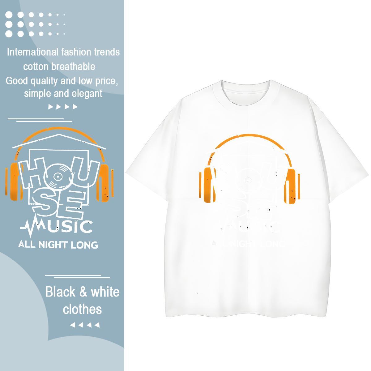 5A Womens Tshirts 230g Cotton English Home Outdoor Womens T Shirts Short Sleeve O-Neck DIY Anime Clothings
