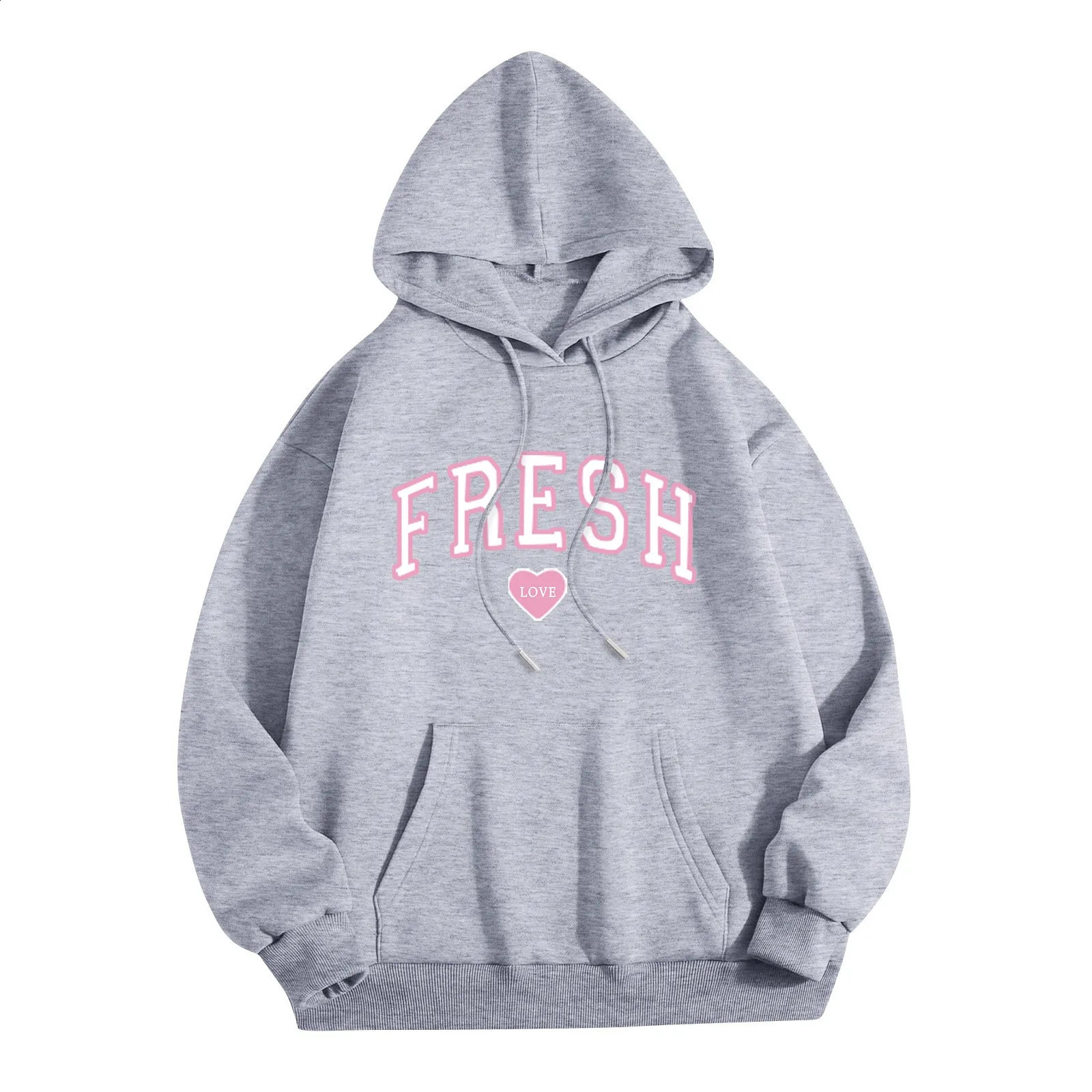Womens Casual Streetwear Hoodie Fresh Love Printed Sports Shirt Autumn Winter Fashion Comfort Hoodies 240824