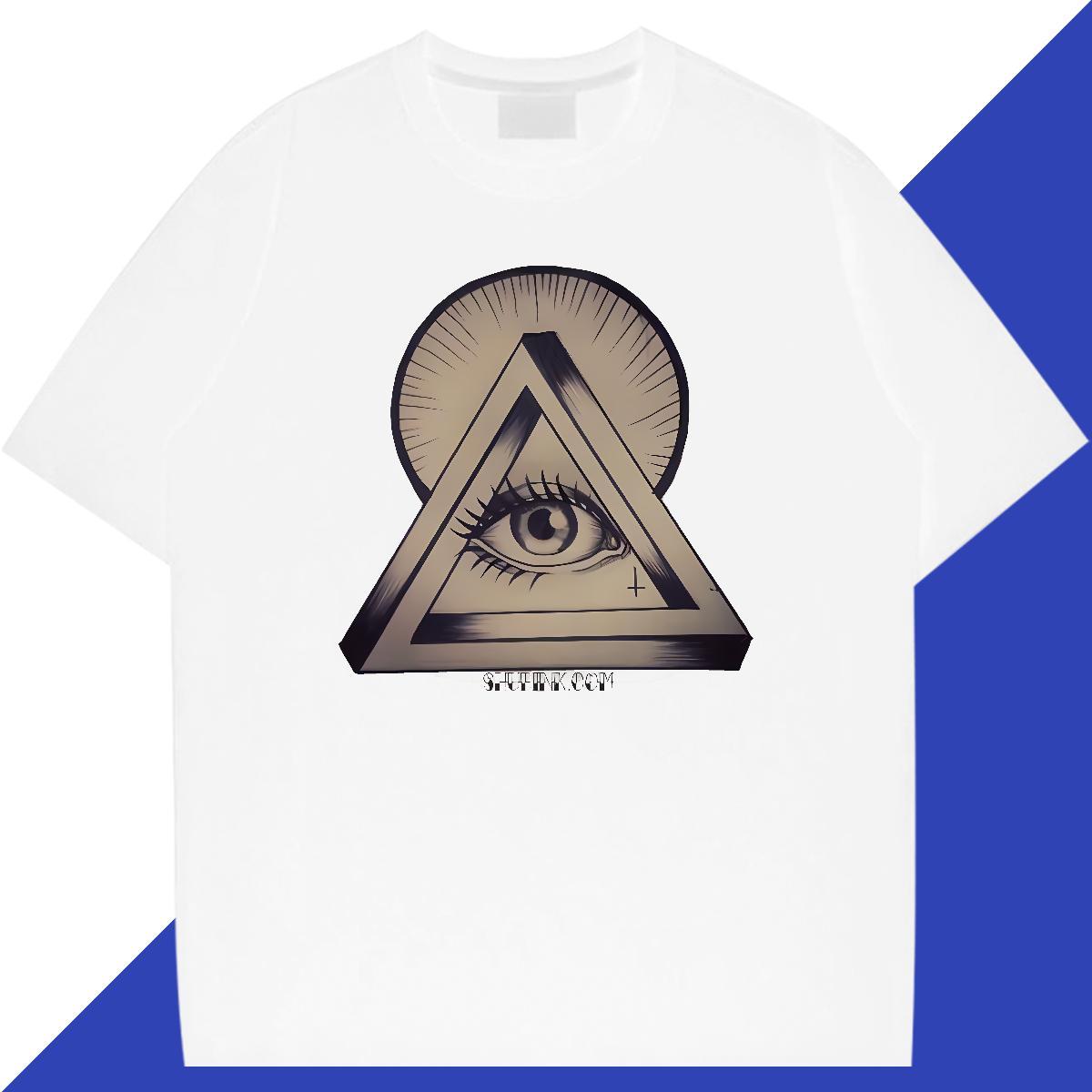 TOP Quality T Shirts Men 100% Cotton 230g eye of the devil Casual Daily Wear Customized Print Pure Cotton Men Tees DIY Customized Top Tees