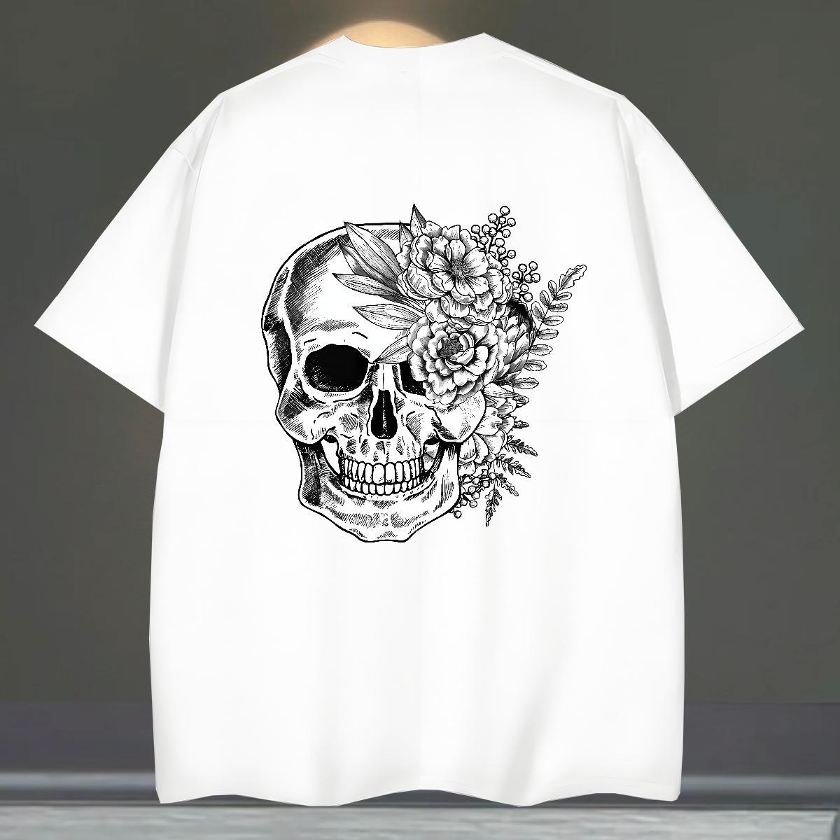Cool Mens T Shirts 230g Cotton flower Casual Daily Wear Anime Print Breathable Short Sleeve Men Tshirts 2024 Designer Clothings