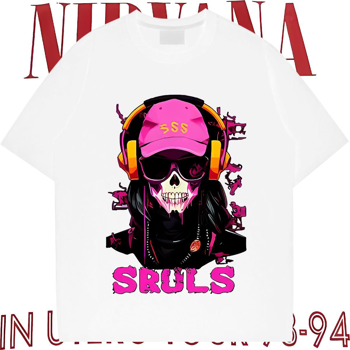 Classic Men T Shirts 230g Pure Cotton handset Street Cartoon Printing L-4XL Crew Neck Breathable Tshirts New Tee Shirt