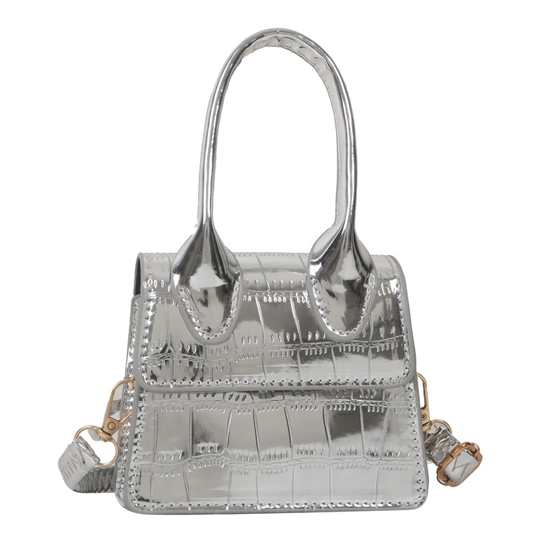 Trendy handbag shoulder bag candy color glossy stone pattern