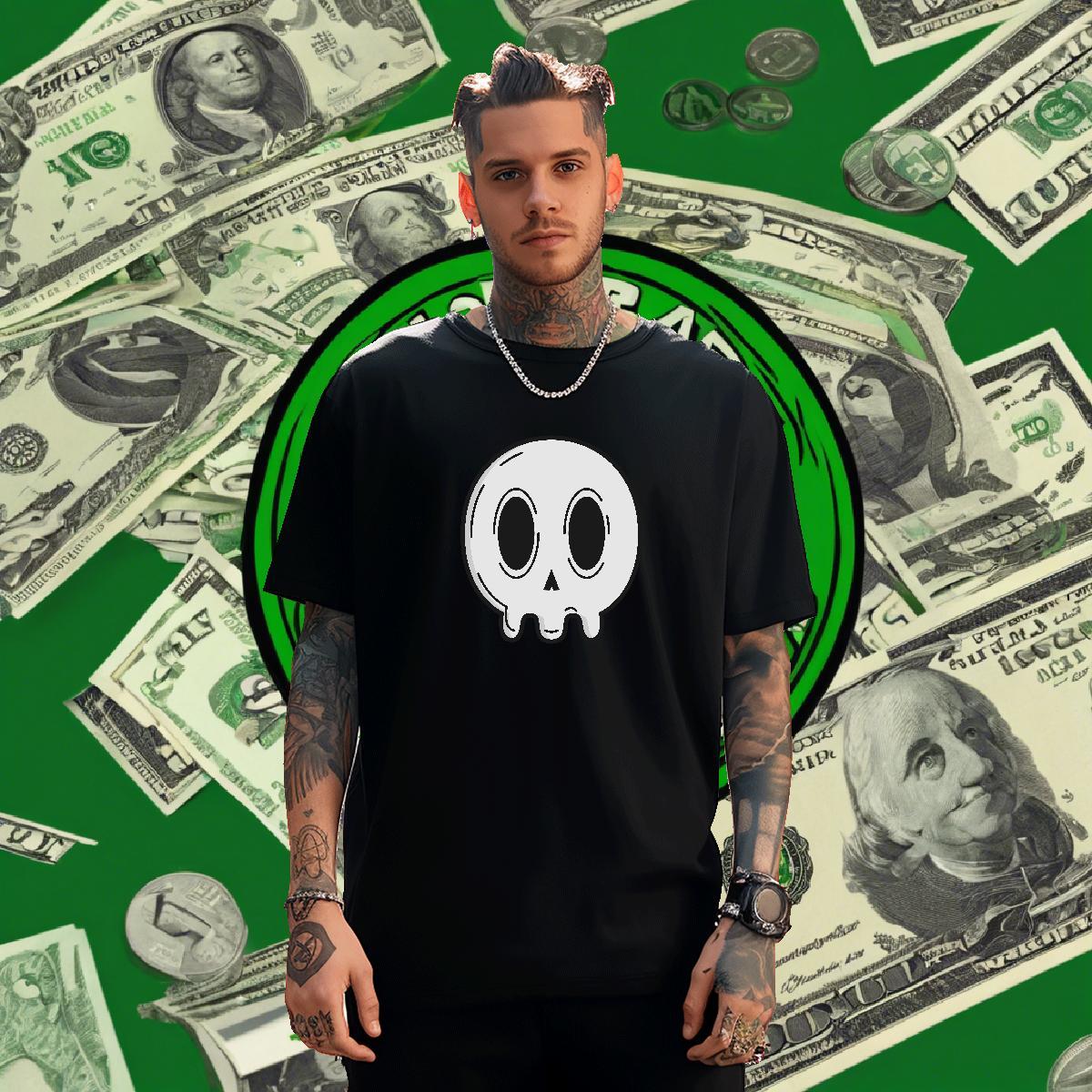 Brand Mens T Shirts 230g Pure Cotton skull Sport Skull Breathable Short Sleeve Tshirt for Man Woman Fashion Designer Clothes